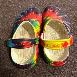 Tie dye crocs